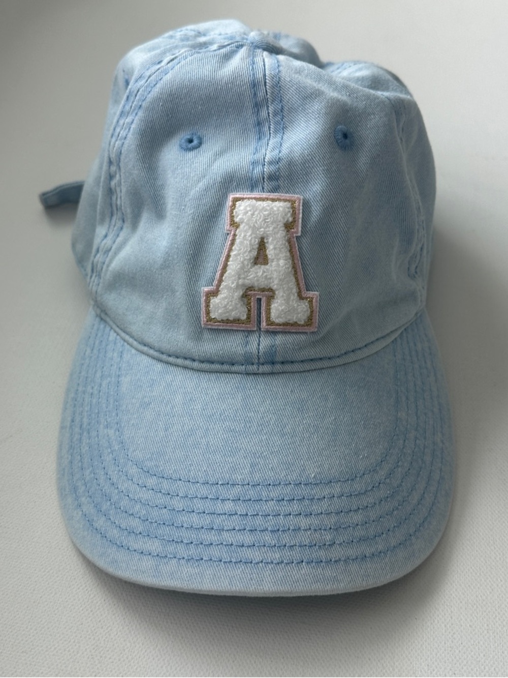 Richardson women’s cap Light Blue with Embroidered 'A' Accent.